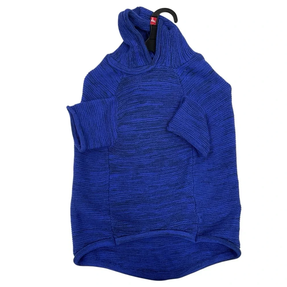 Youly Size Large (17'-19') Dog Blue Knit Hoodie Sweater Warm Winter‎ Hooded NWT